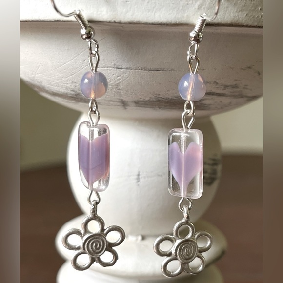 Jewelry - Handmade Lavender Dangle Earrings
